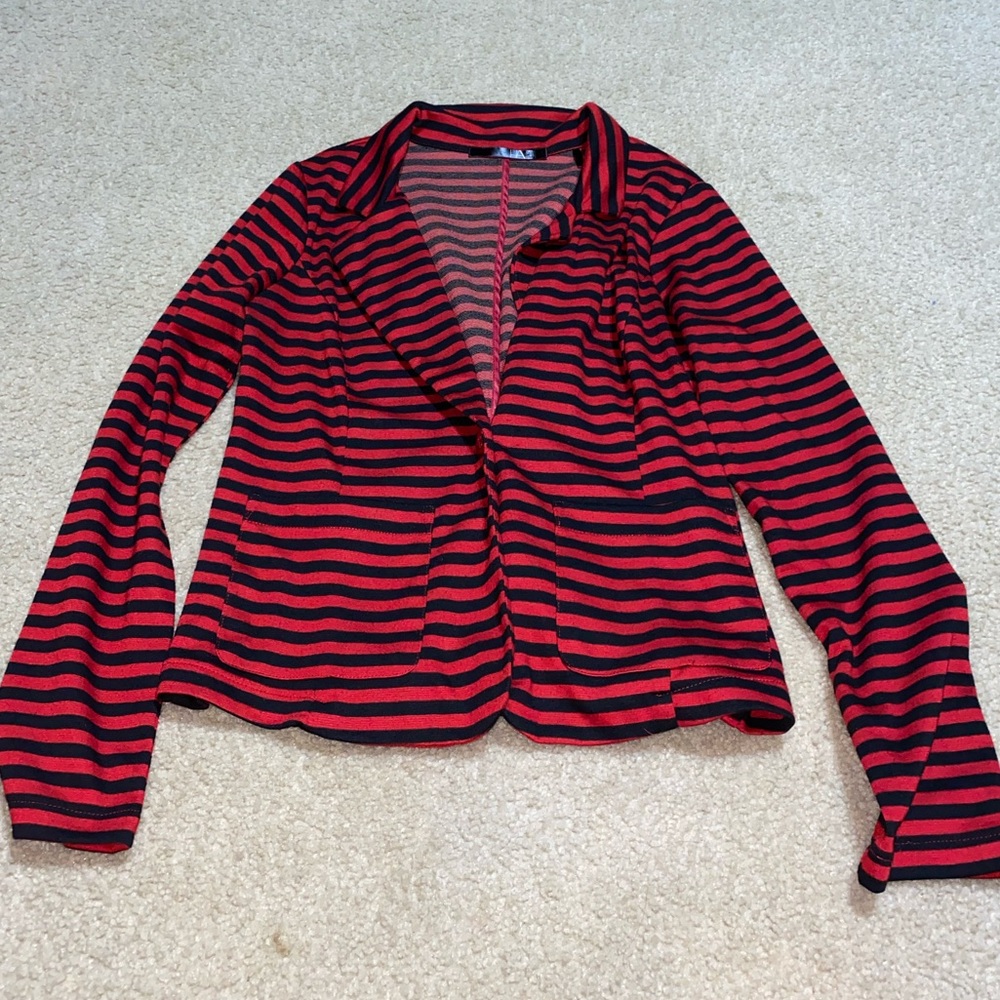Striped Black and Red Blazer